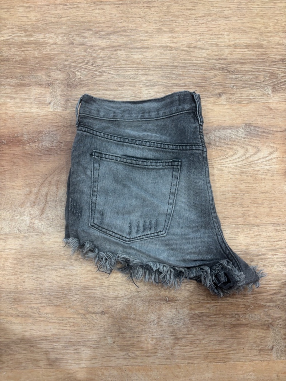 We The Free Washed Black Denim Shorts with Back Pocket